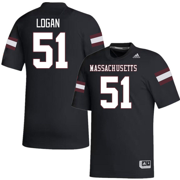 Massachusetts Minutemen #51 Kevin Logan College Football Jerseys Stitched-Black